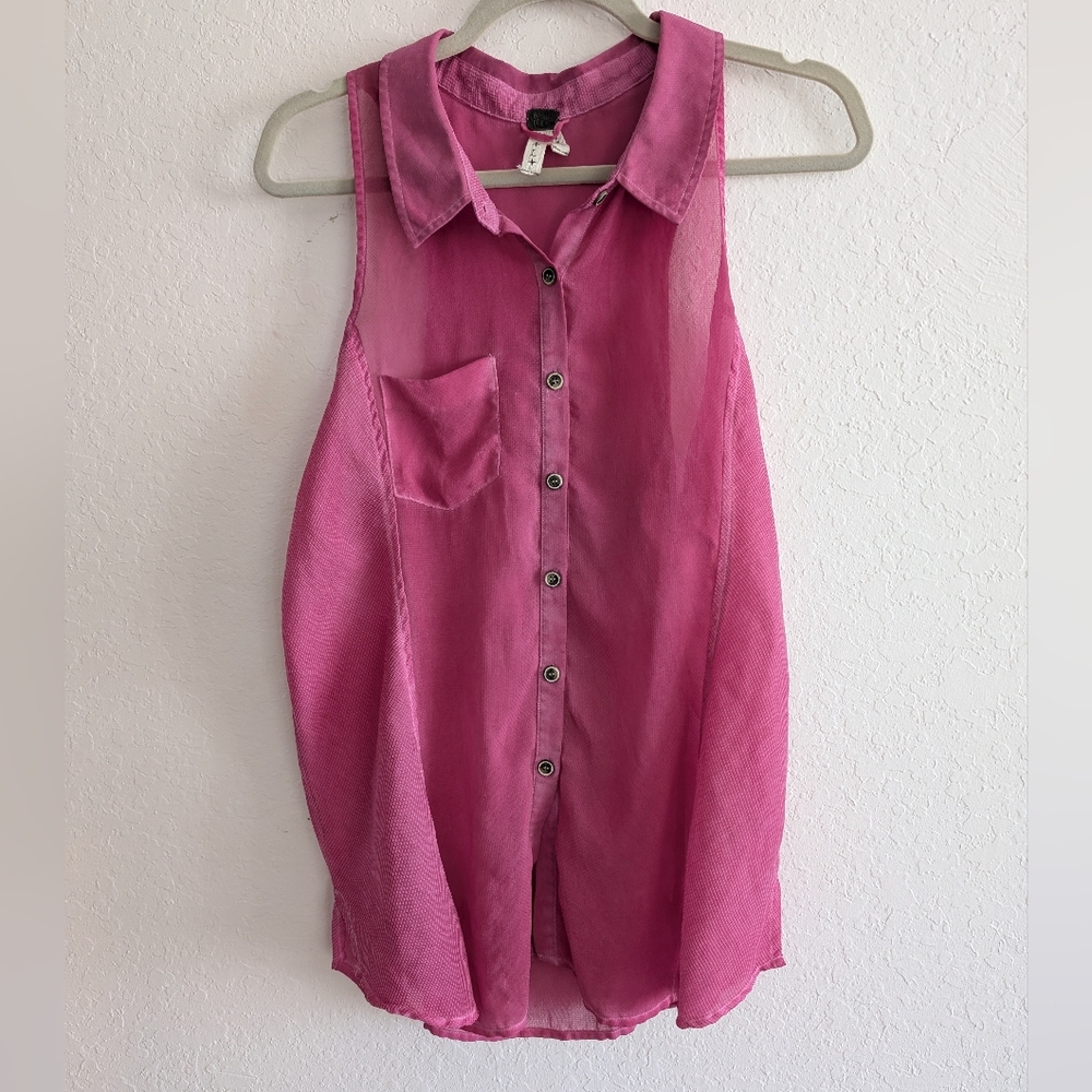We The Free Vibrant Pink Sleeveless Blouse